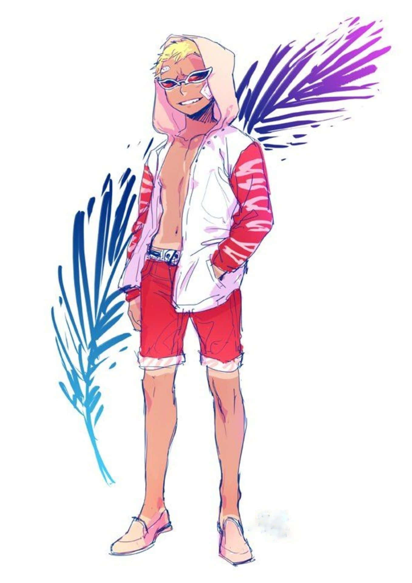 Donquixote Doflamingo, anime character, blonde hair, Full HD Phone Wallpaper