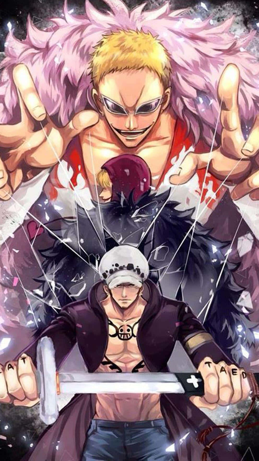 Donquixote Doflamingo, pink hair, sunglasses, Full HD Phone Wallpaper