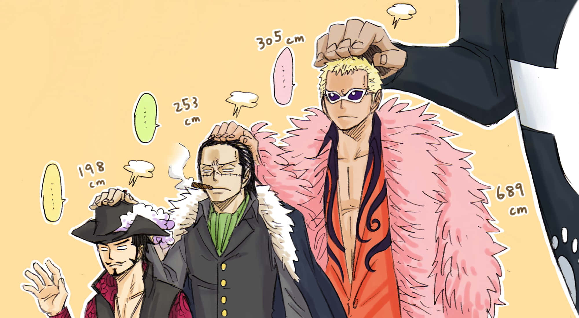 Donquixote Doflamingo, pink coat, sunglasses, Full HD Desktop Wallpaper