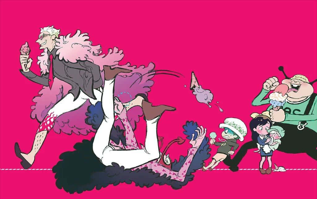 Donquixote Family, cartoon scene, characters, SD Desktop Wallpaper