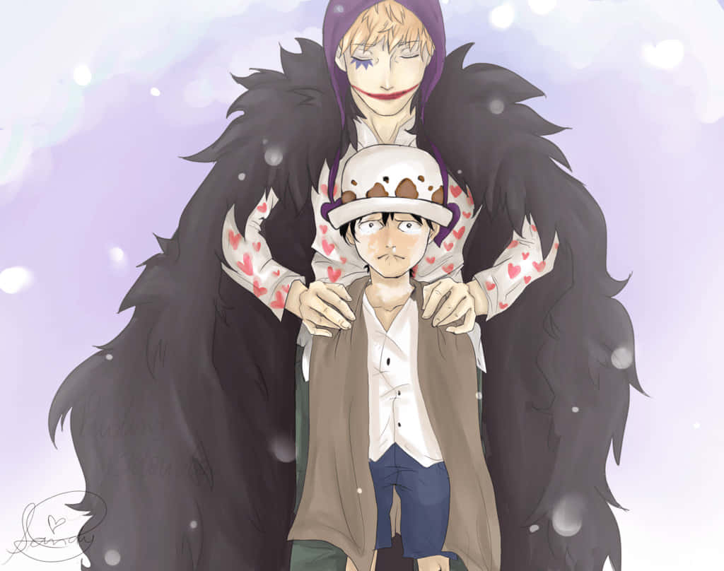 Donquixote Family, purple hood, black fur coat, SD Desktop Wallpaper