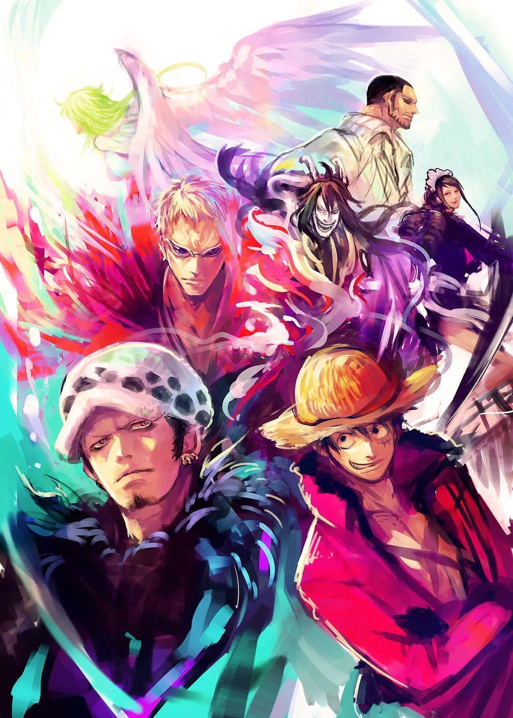 Donquixote Family, anime characters, dynamic poses, HD Phone Wallpaper