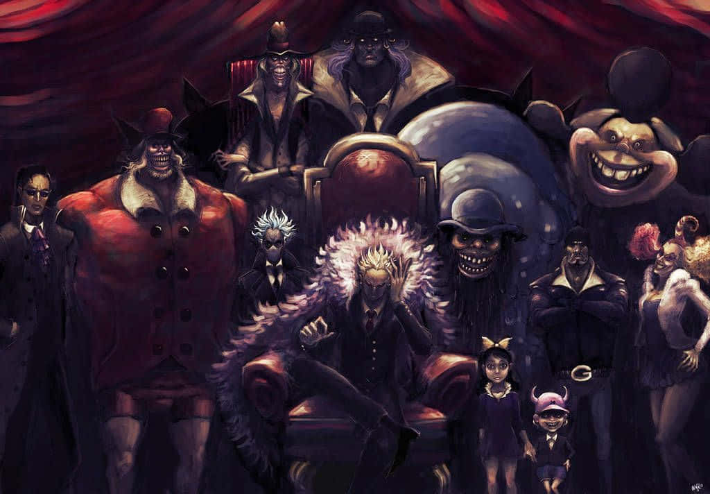 Donquixote Family, throne, red curtains, SD Desktop Wallpaper