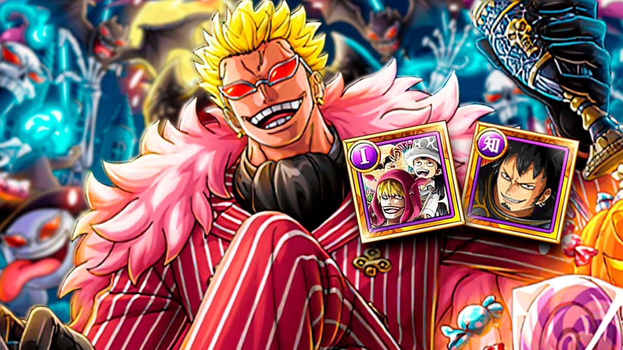 Donquixote Family, spiky blonde hair, red sunglasses, HD Desktop Wallpaper