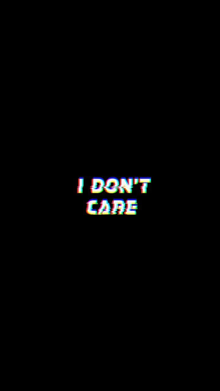 I DON'T CARE, glitchy text, pixelated rainbow colors, HD Phone Wallpaper