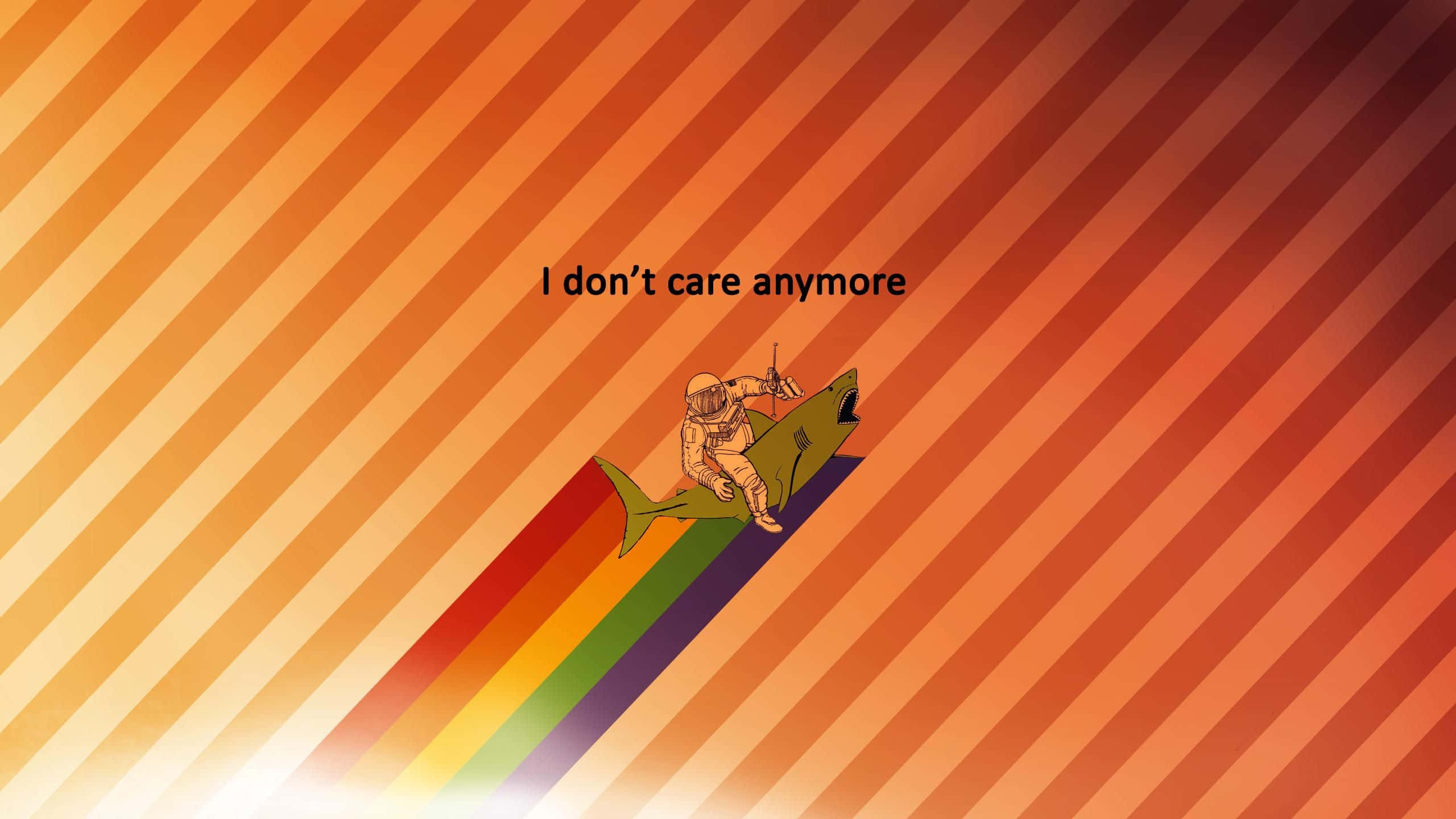 astronaut, green fish, rainbow trail, 2K Desktop Wallpaper