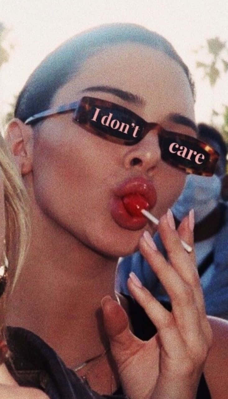 I don't care, blonde hair, sunglasses, HD Phone Wallpaper