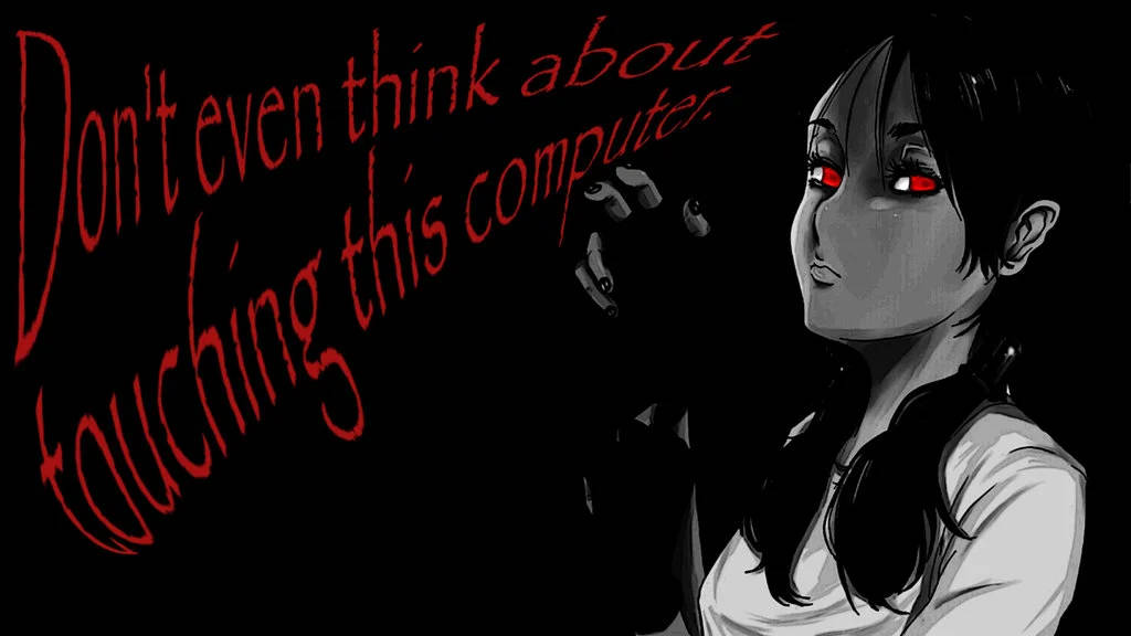 Don't Touch My Computer, red eyes, glowing red eyes, SD Desktop Wallpaper