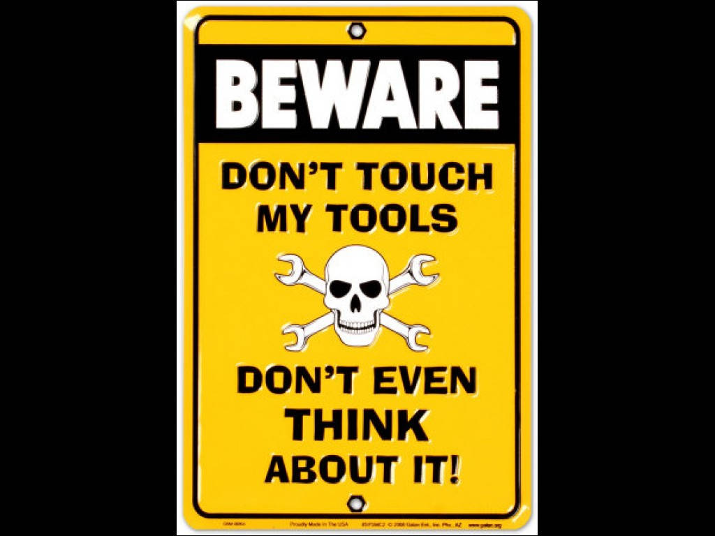 Don't Touch My Computer, yellow warning sign, black text, SD Desktop Wallpaper