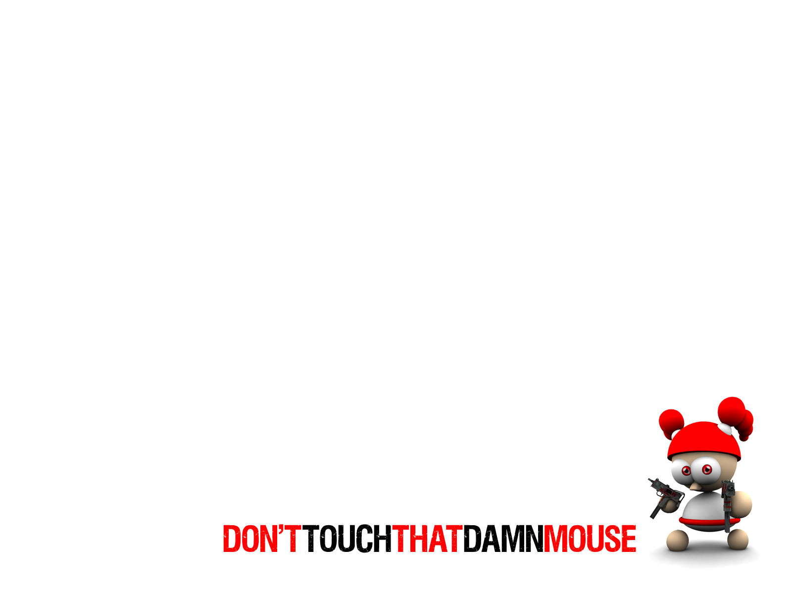 Don't Touch My Computer, cartoon mouse, red hat, HD Desktop Wallpaper
