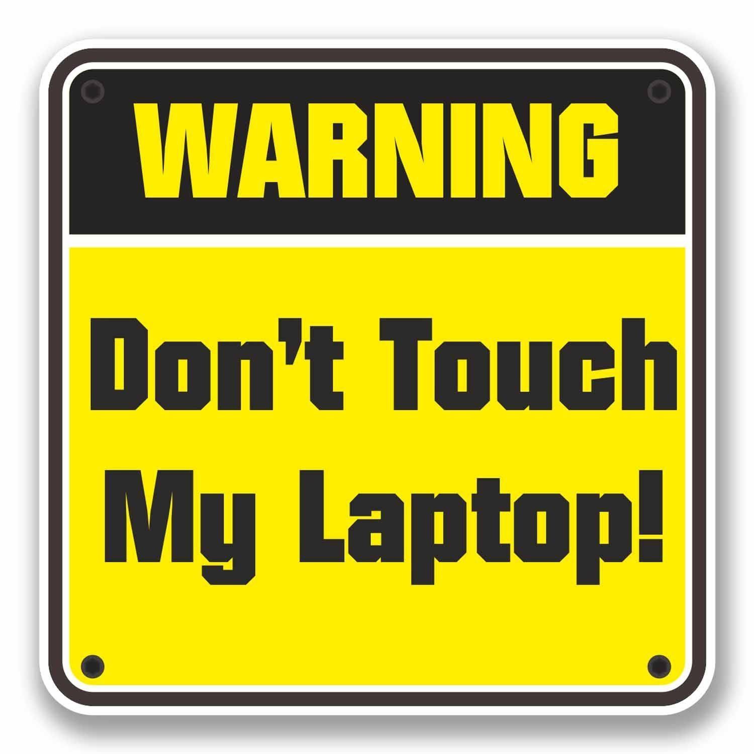 Don't Touch My Computer, WARNING Don't Touch My Laptop!, yellow and black, HD Desktop Wallpaper