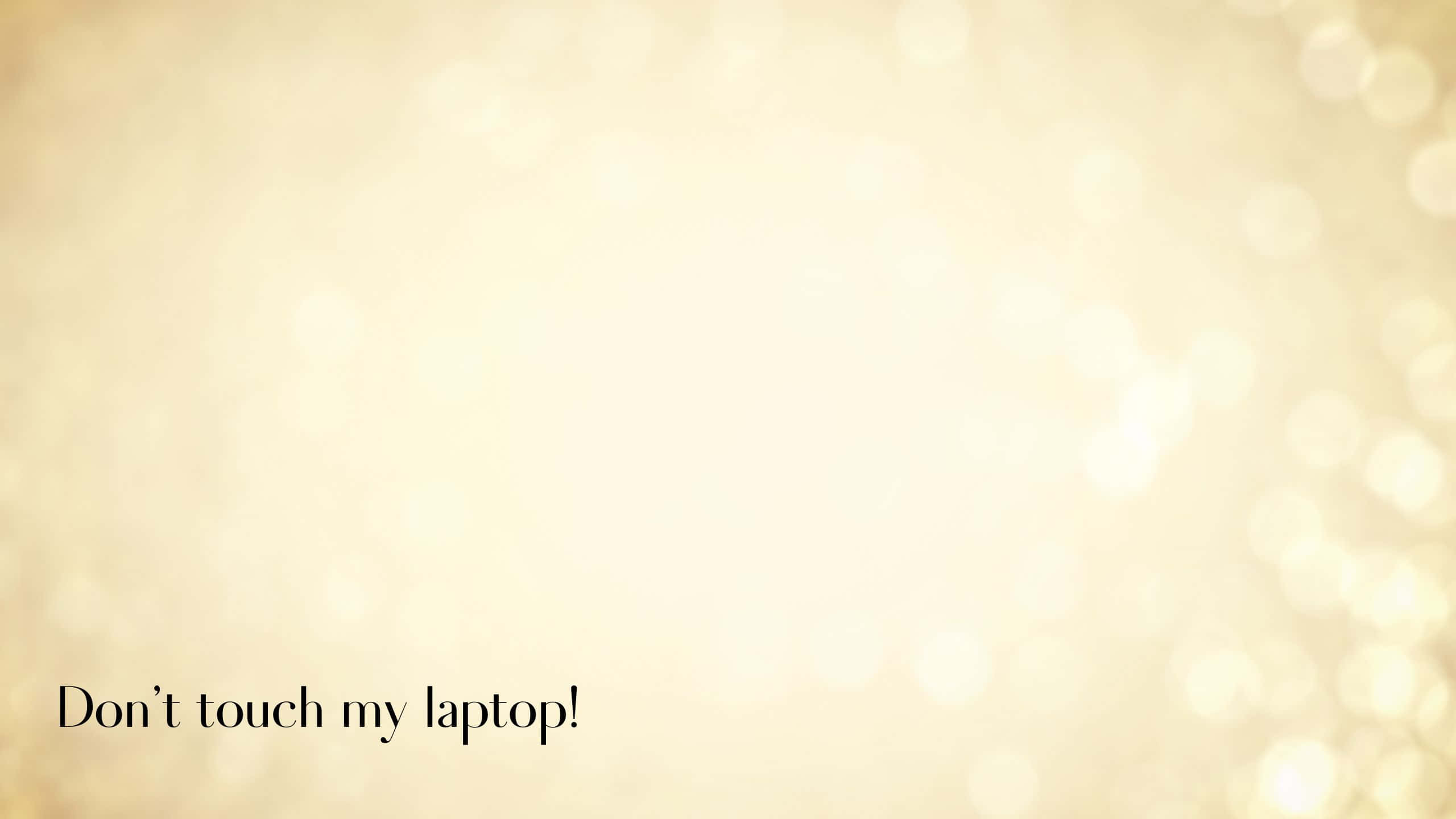 dont touch my laptop, yellow bokeh, soft golden bokeh lights, 2K Desktop Wallpaper