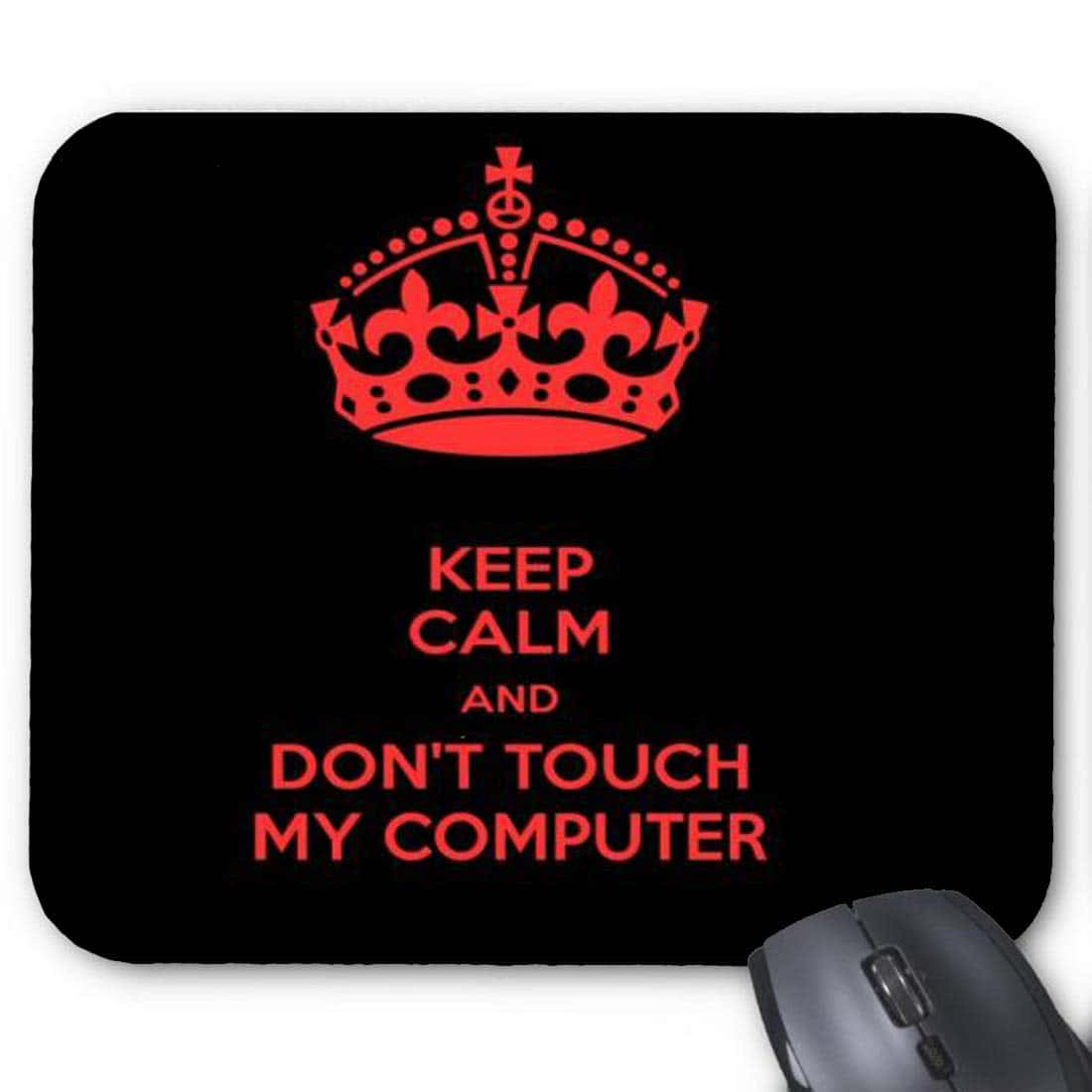 dont touch my desktop, black mousepad, red crown, SD Desktop Wallpaper