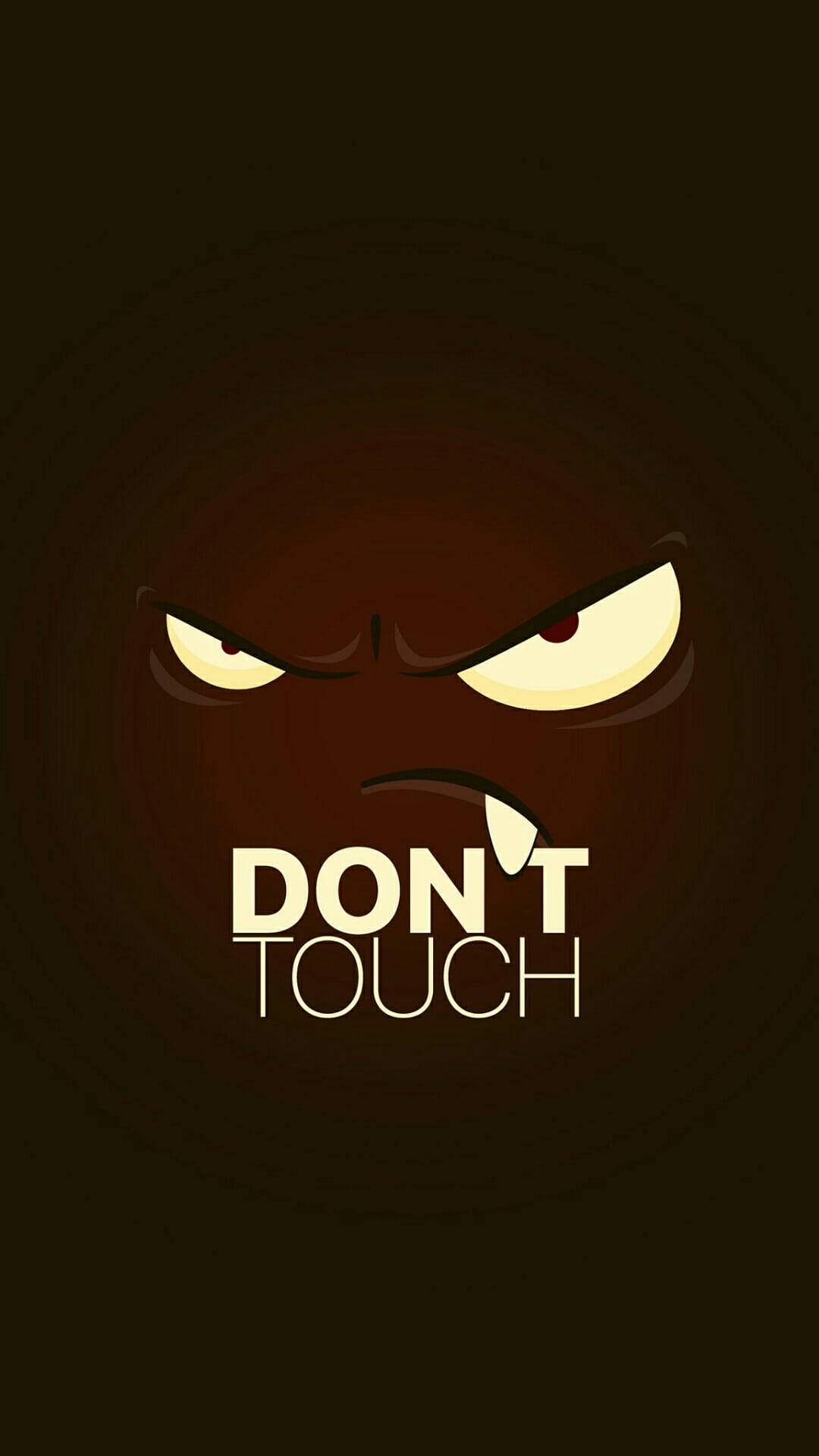 Dont Touch My iPad, angry cartoon face, glowing yellow eyes, Full HD Phone Wallpaper