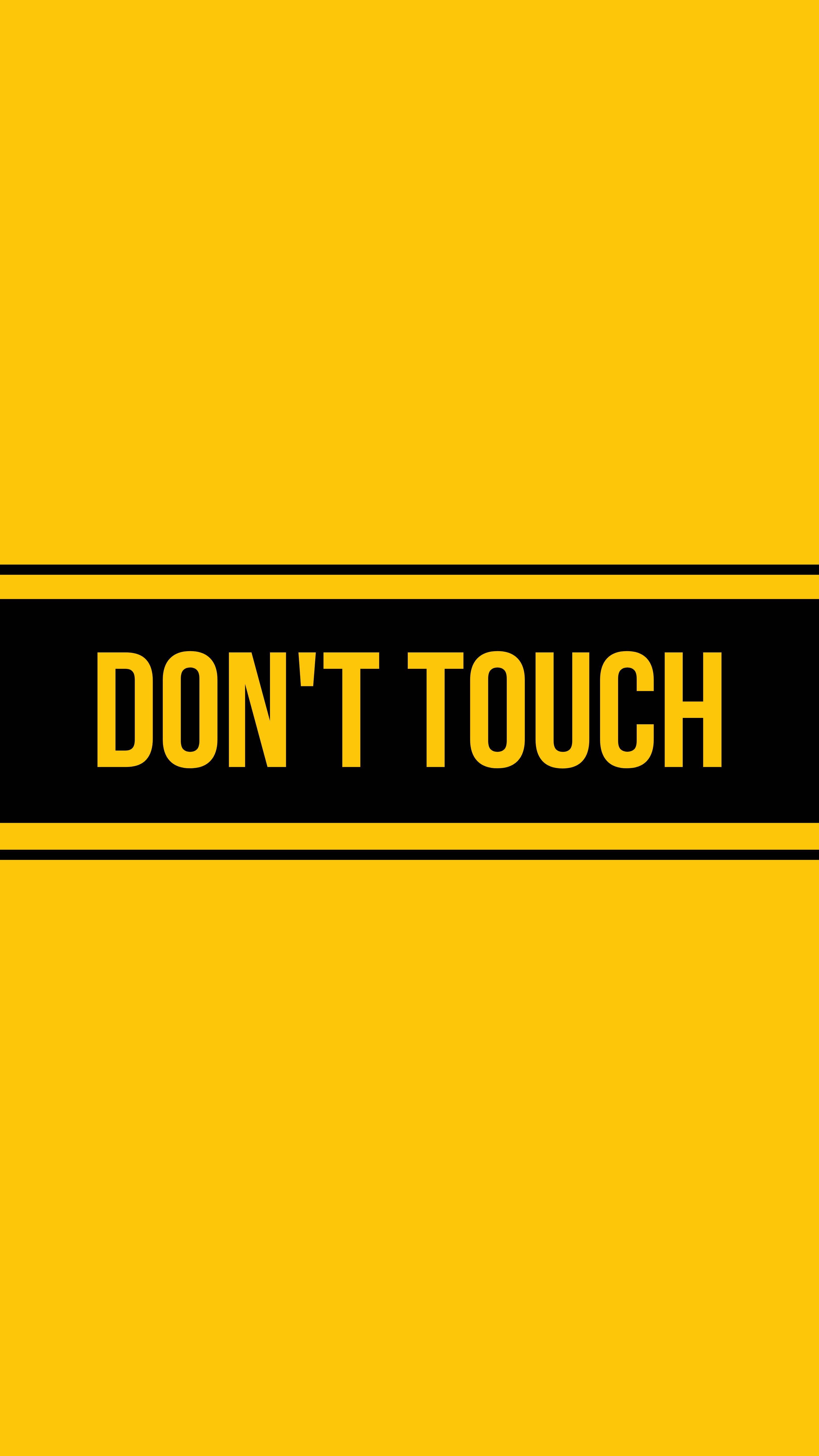 yellow and black, Don't Touch My iPad, bold yellow background, 5K Phone Wallpaper