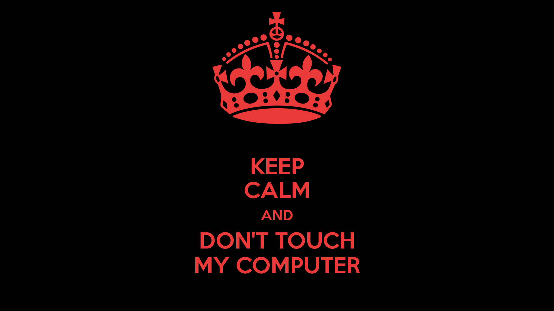 Protective Spirit of the iPad, red crown, black background, Full HD Desktop Wallpaper