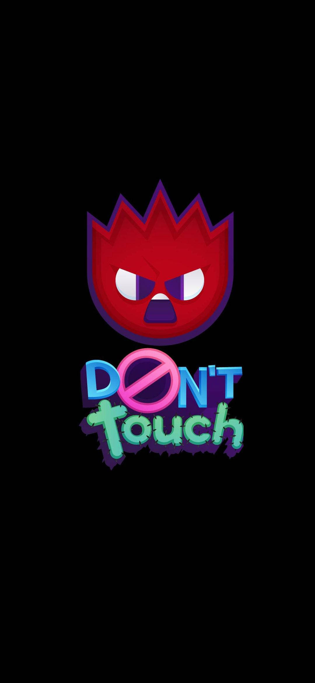 angry emoji, DON'T TOUCH, graffiti-style text, Full HD Phone Wallpaper