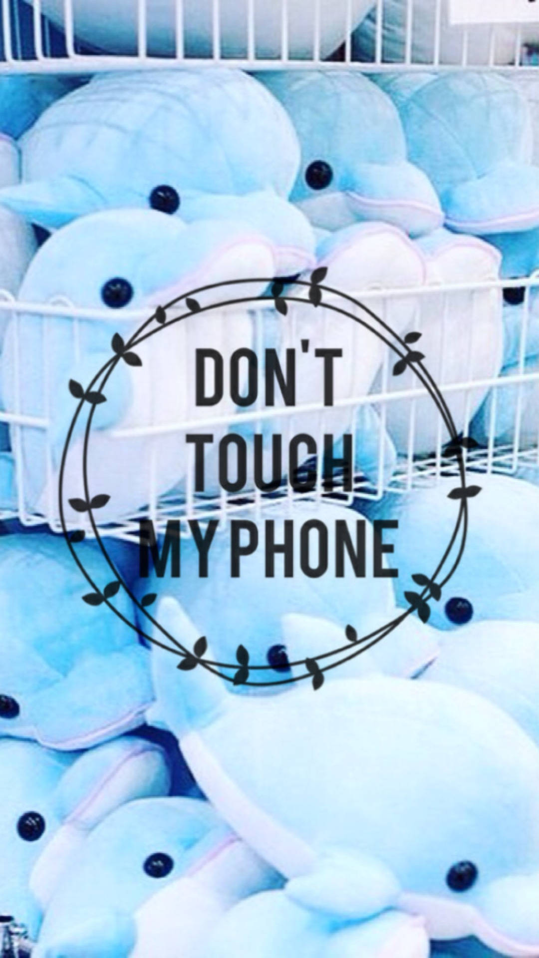 Dont Touch My Phone, dolphin plushie, soft blue plush dolphins, Full HD Phone Wallpaper
