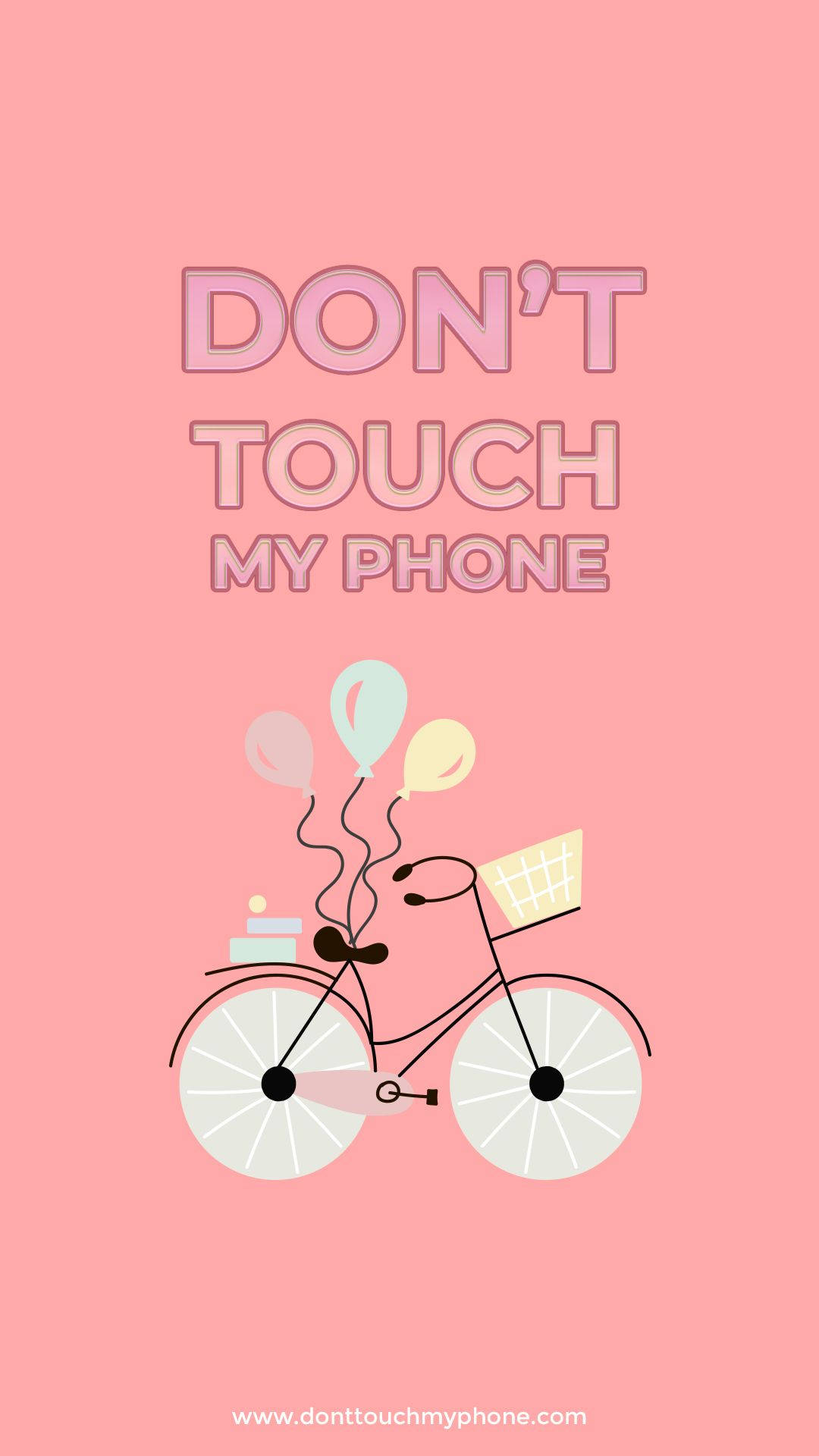 pastel pink, stylized bicycle, balloons, Full HD Phone Wallpaper