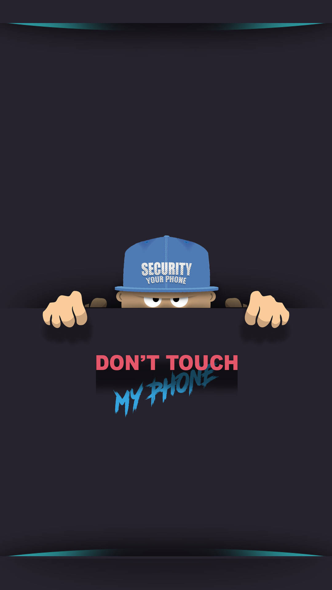 Don't Touch My Phone, security cap, cartoon security guard, Full HD Phone Wallpaper