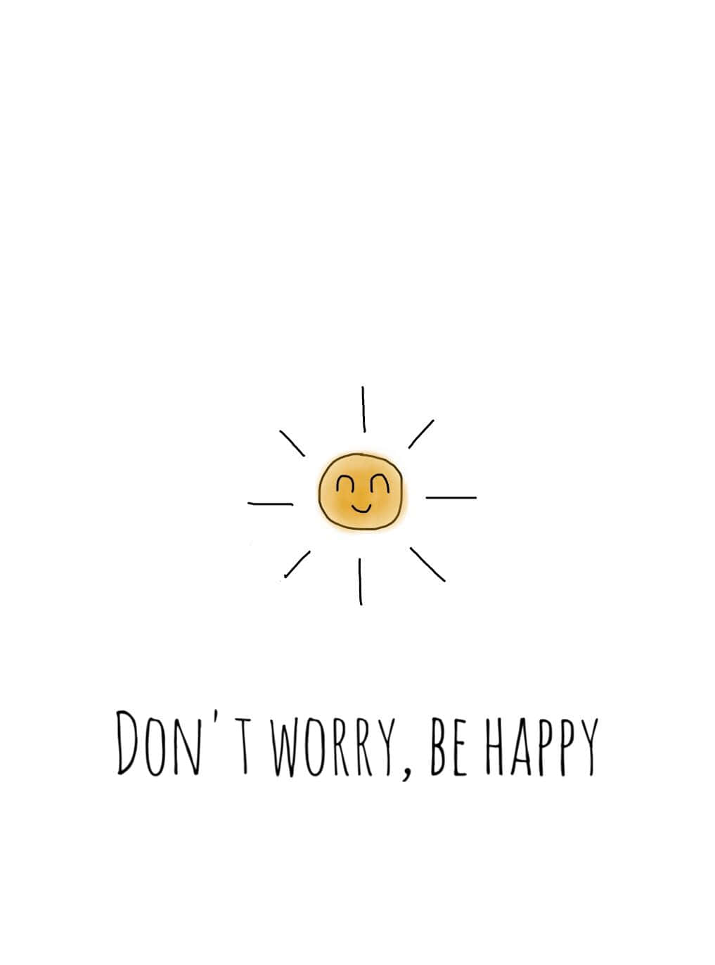 dont worry be happy, cheerful hand-drawn sun, smiling face, HD Phone Wallpaper