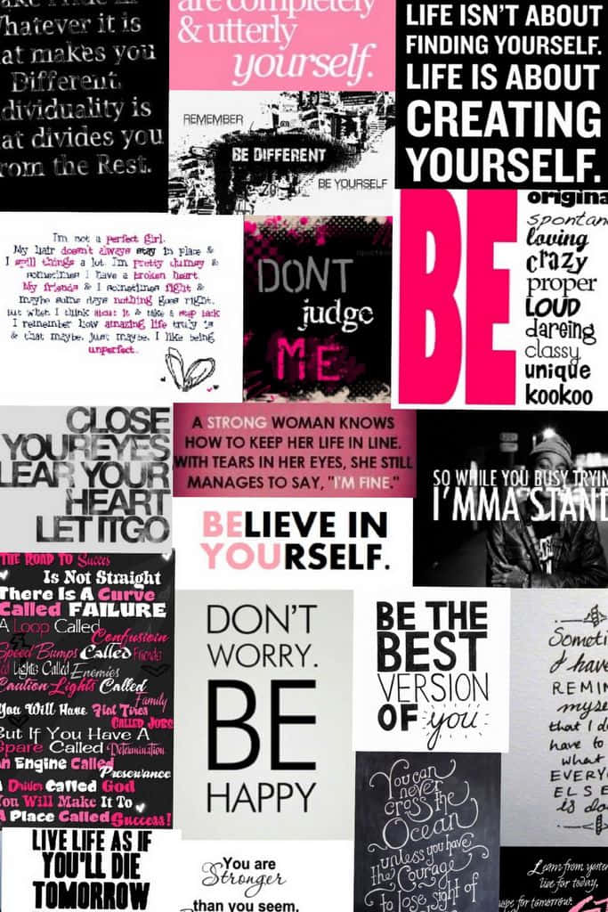 Dont Worry Be Happy, pink, black, SD Phone Wallpaper