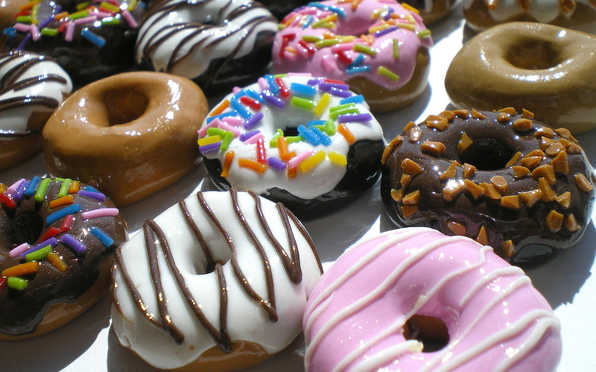 donuts, glazed, decorated, Full HD Desktop Wallpaper