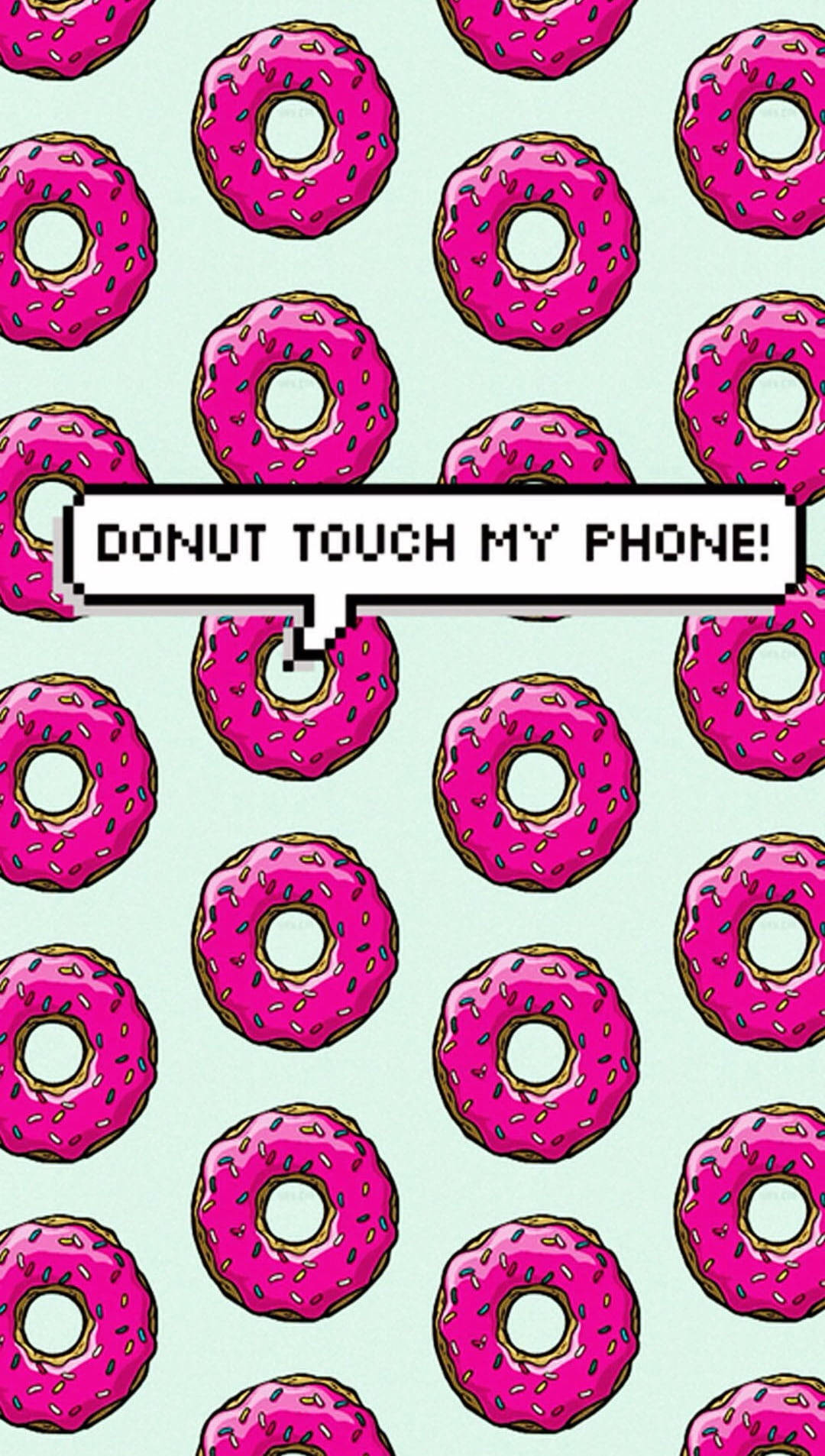 pink frosted donuts, sprinkles, mint background, HD Phone Wallpaper