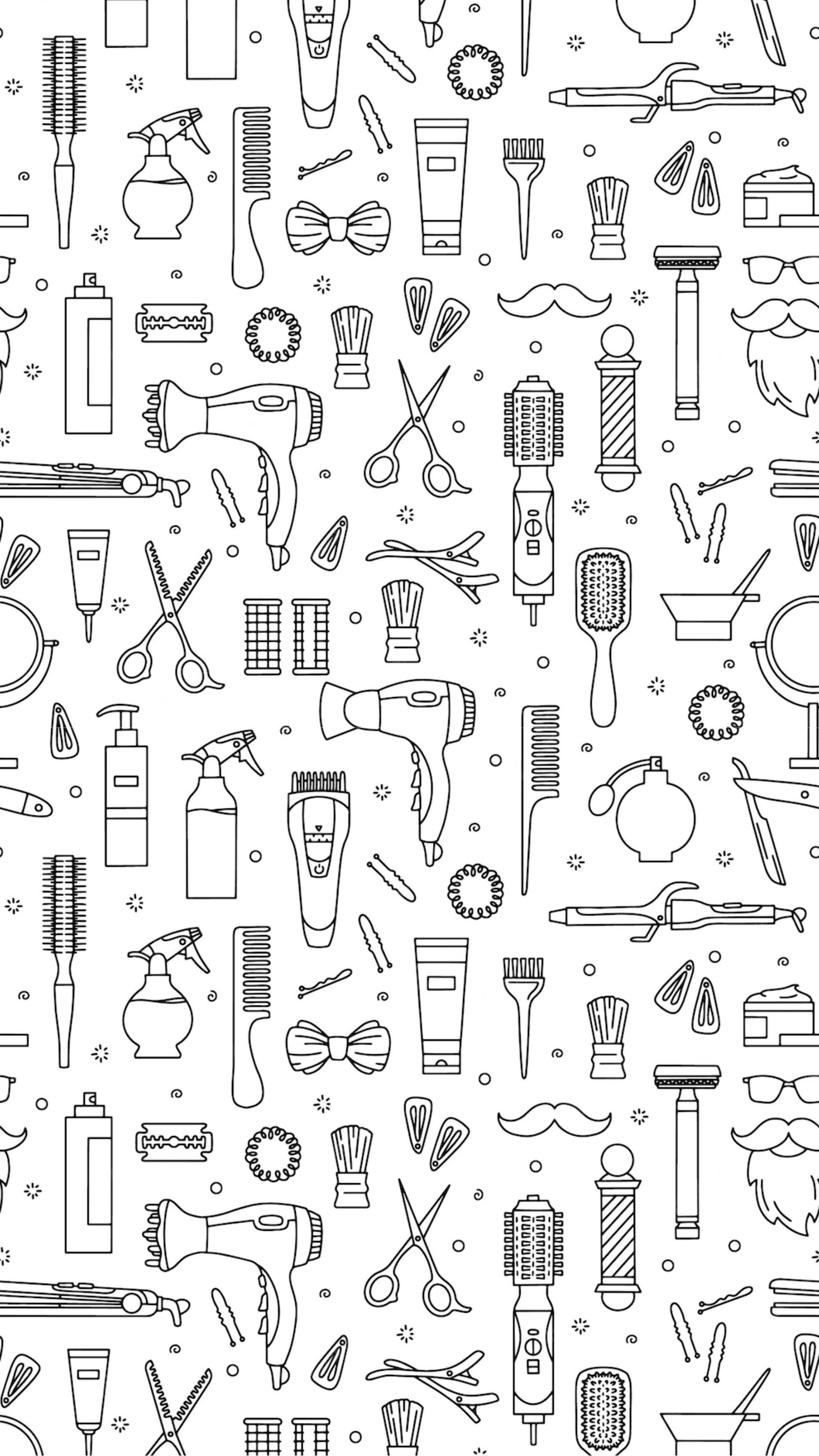 hair salon, beauty tools, barber tools, 2K Phone Wallpaper