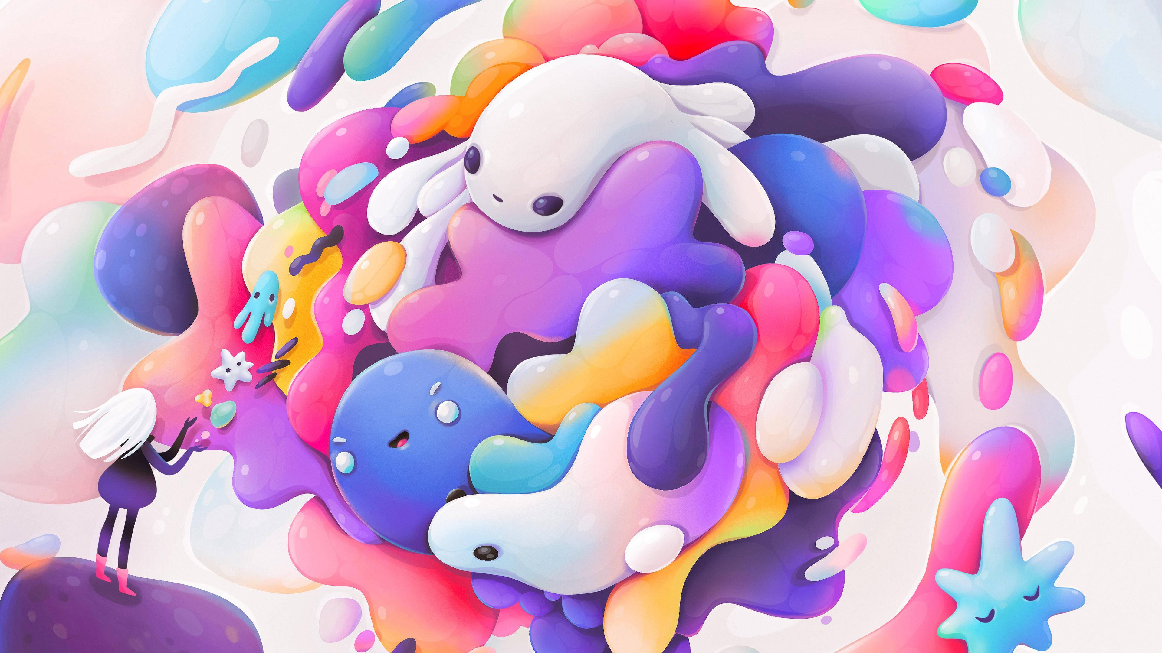 colorful, 4K, doodle, 4K Desktop Wallpaper