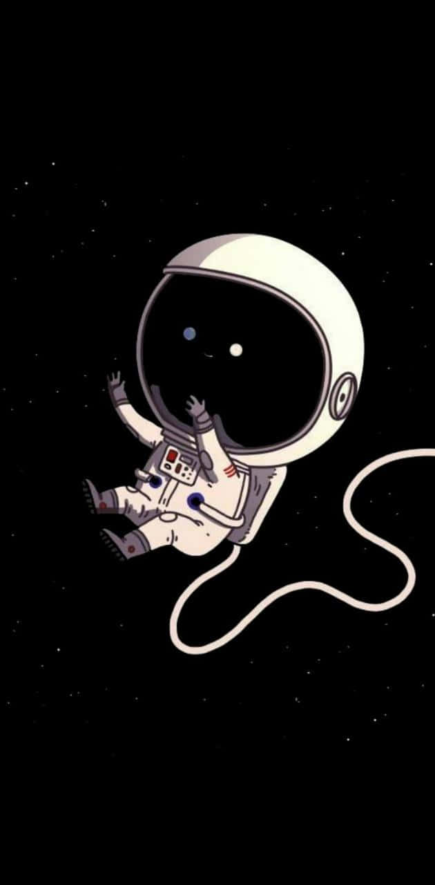 cute space, cartoon astronaut, starry space, HD Phone Wallpaper
