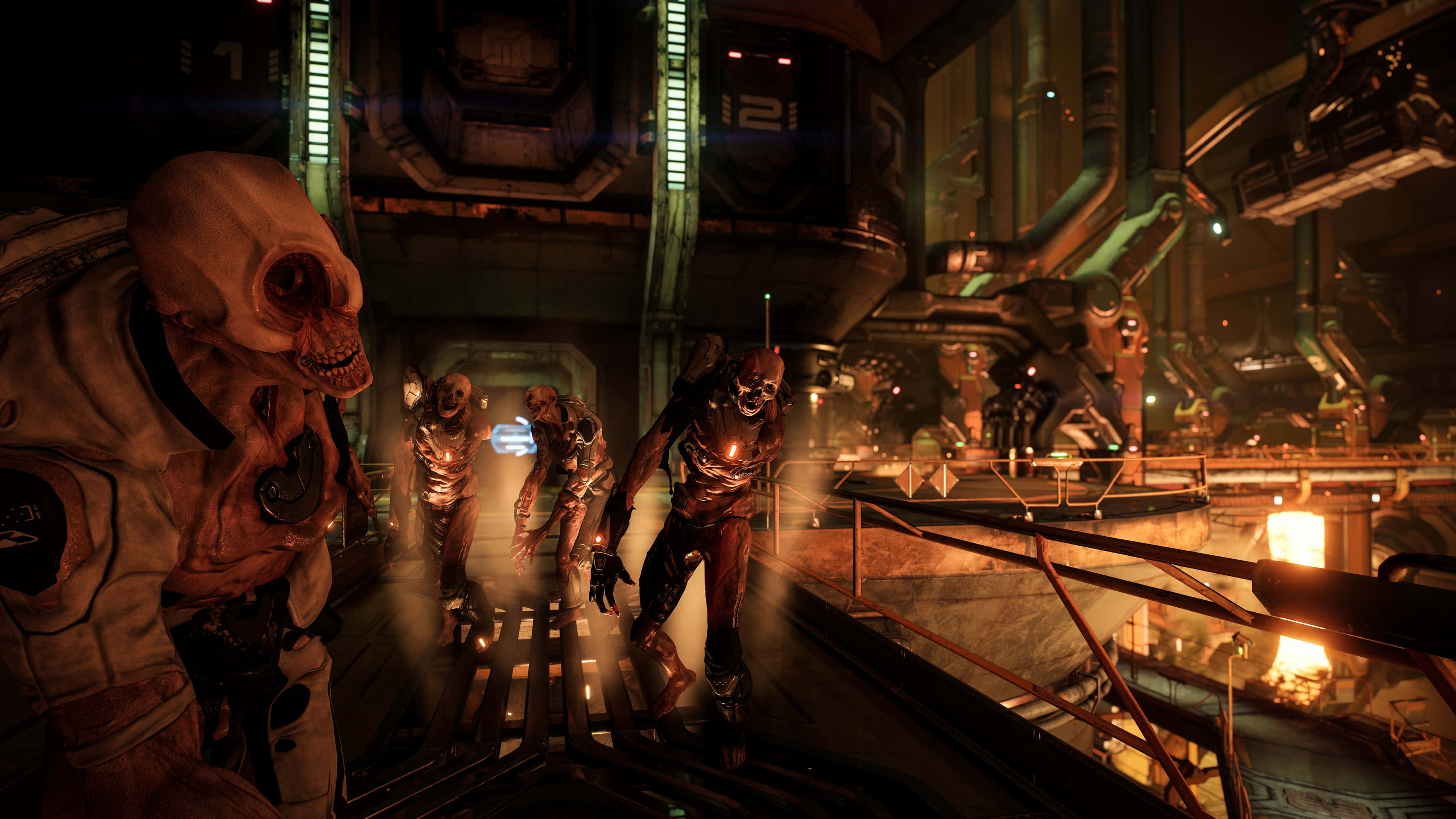 Doom 2016, zombie-like creatures, tattered armor, 2K Desktop Wallpaper