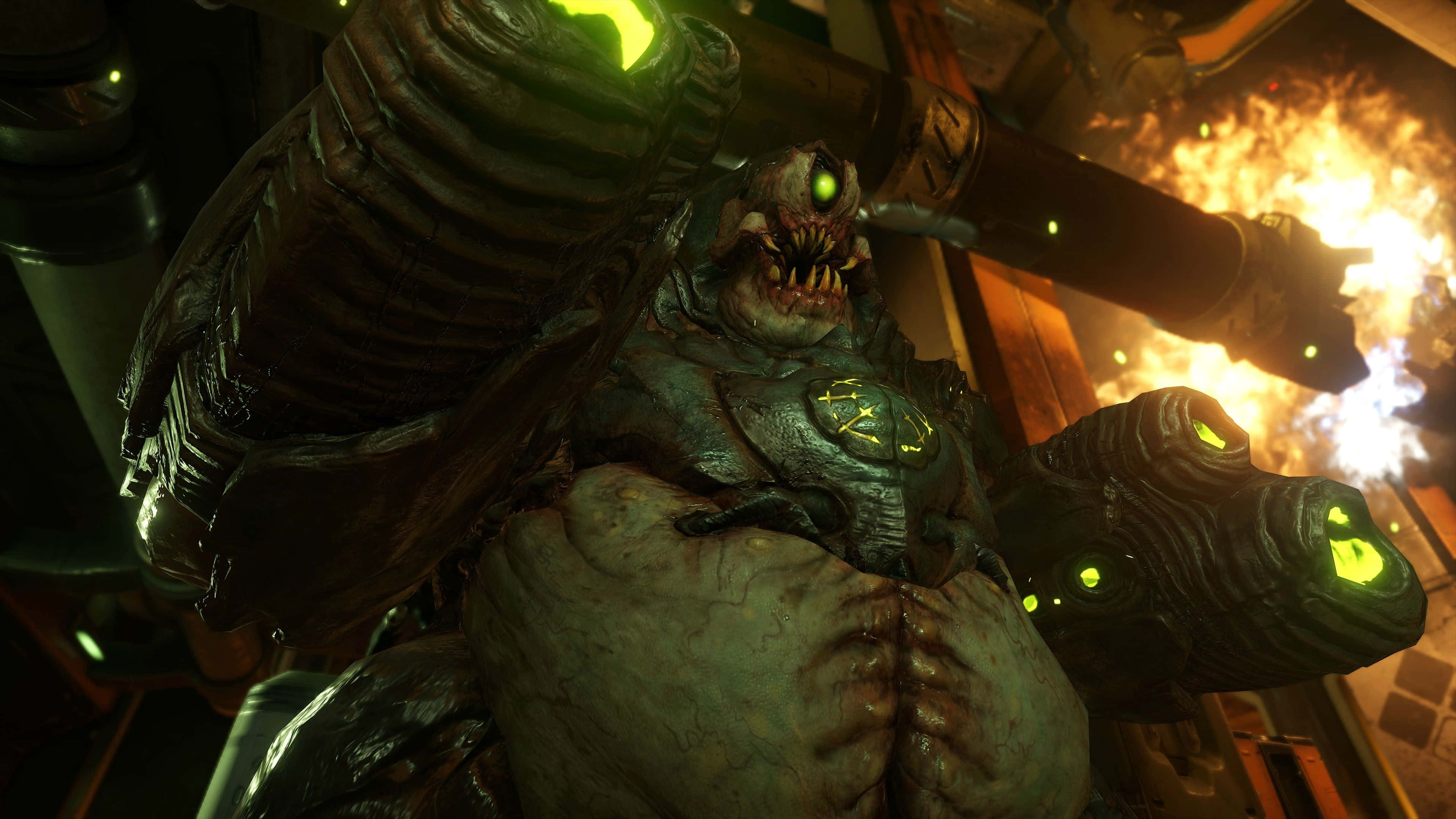 Doom 2016, demon, biomechanical monster, 4K Desktop Wallpaper
