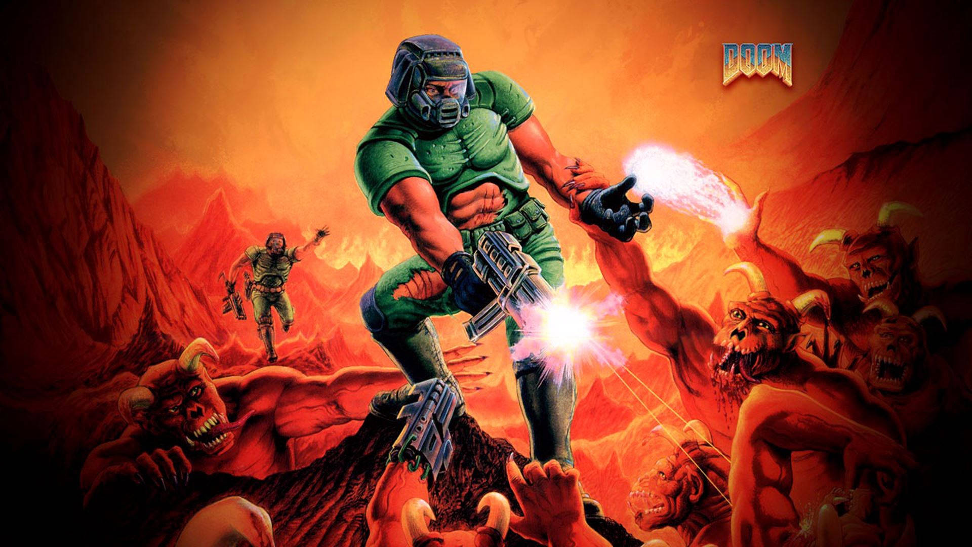 Doom, space marine, green armor, Full HD Desktop Wallpaper