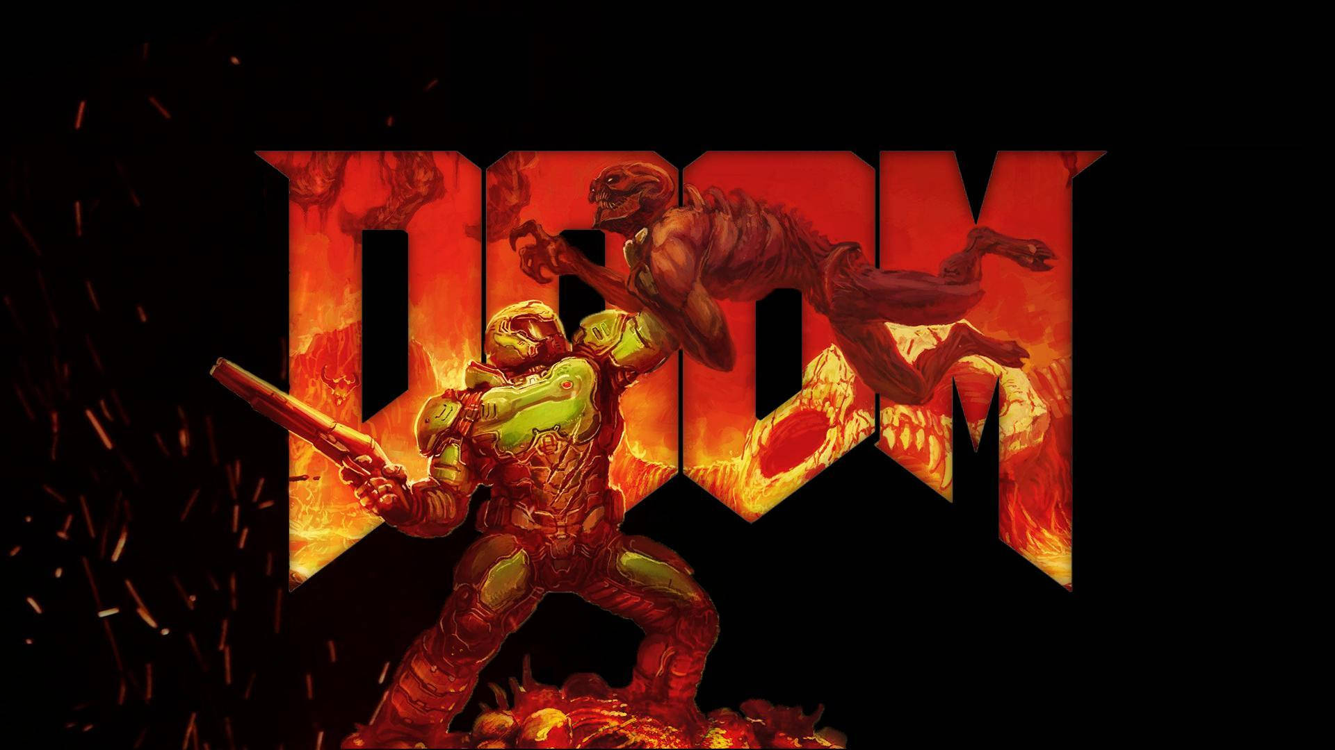 Doom, green armor, hellhound, Full HD Desktop Wallpaper