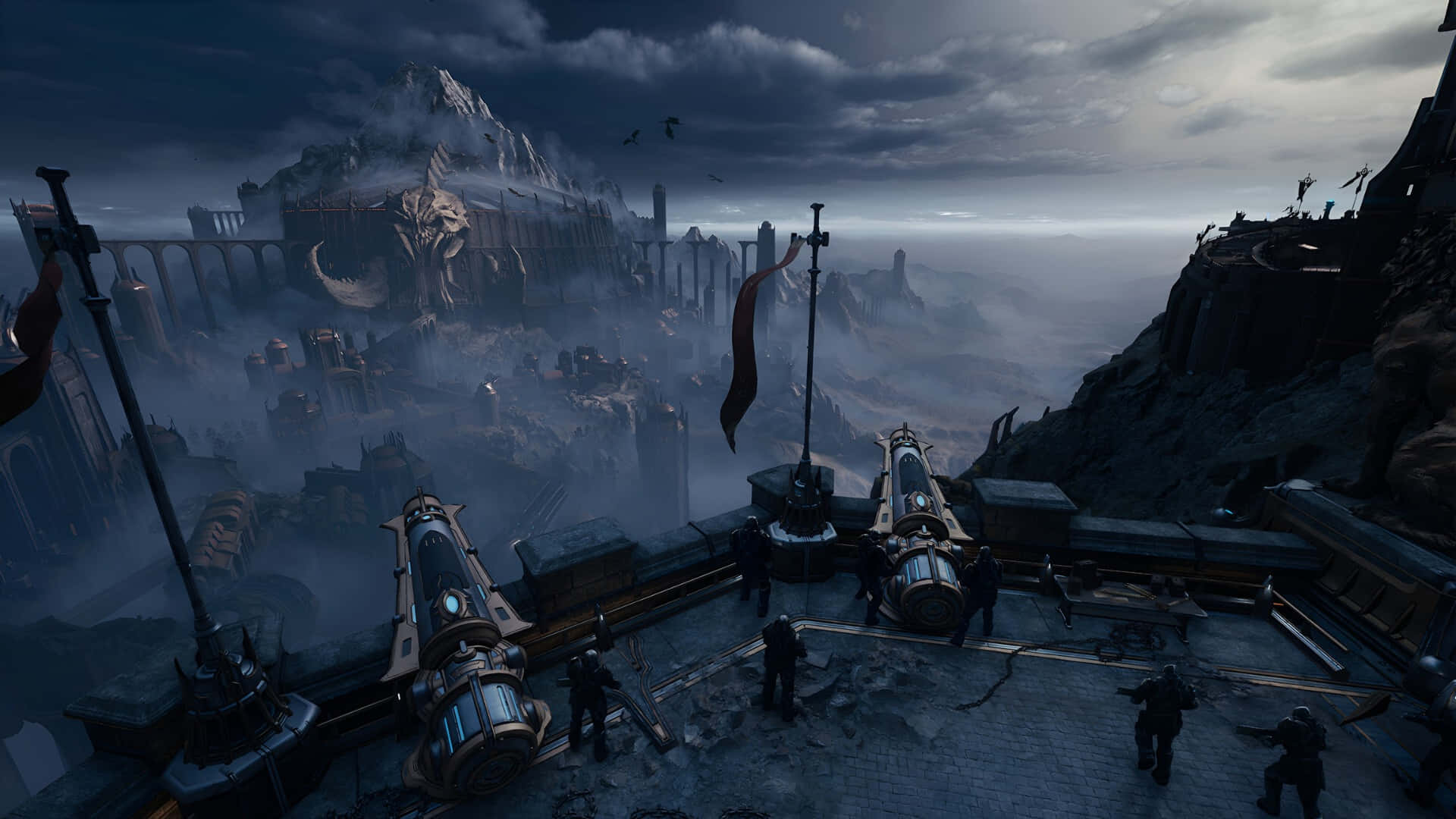 Doom Dark Ages, fortress, misty valley, Full HD Desktop Wallpaper