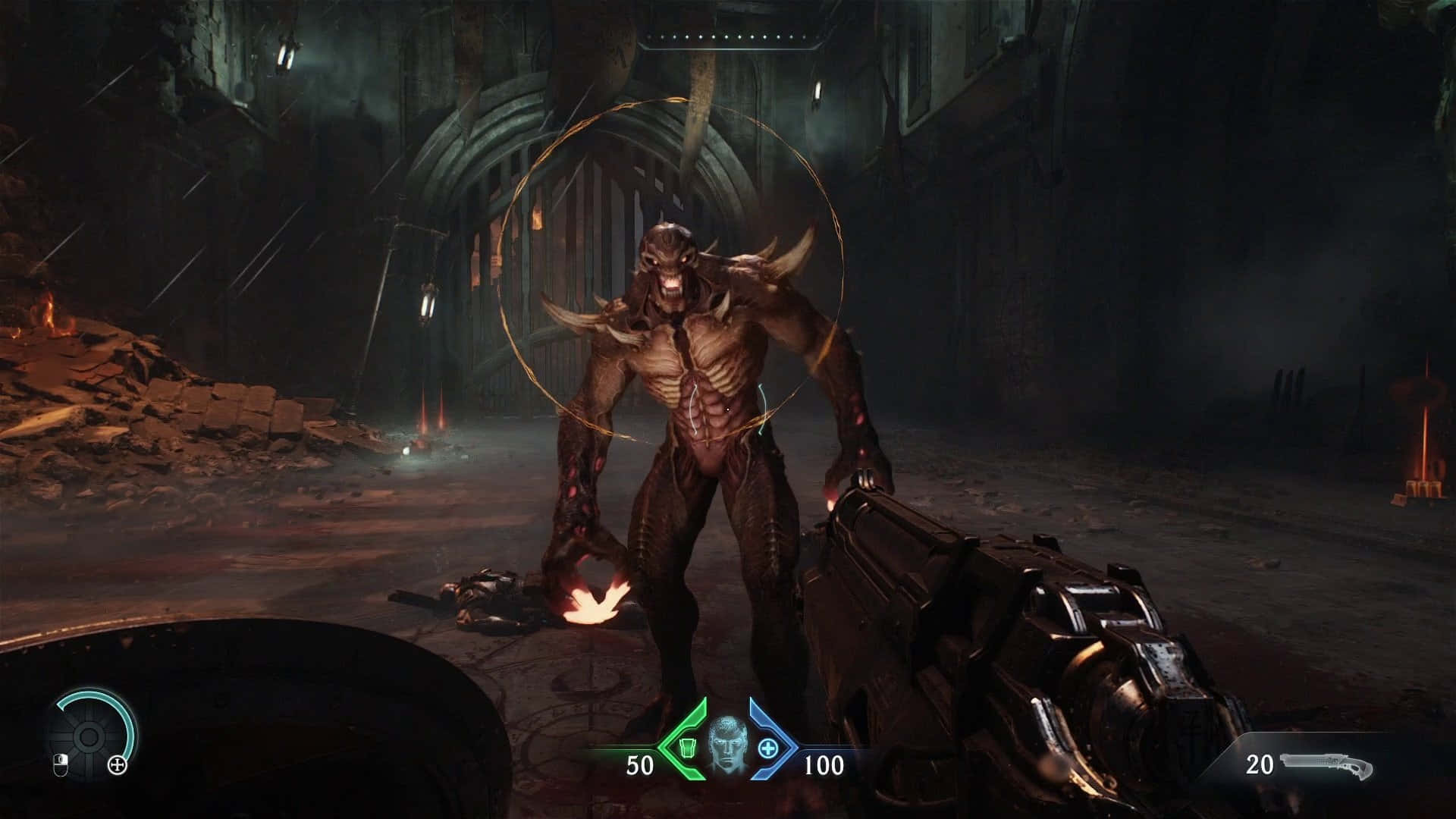 Doom Dark Ages, grotesque horned demon, glowing eyes, Full HD Desktop Wallpaper