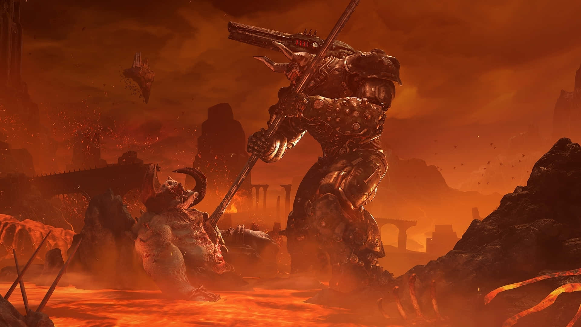 Doom Eternal HD, warrior, fallen beast, Full HD Desktop Wallpaper