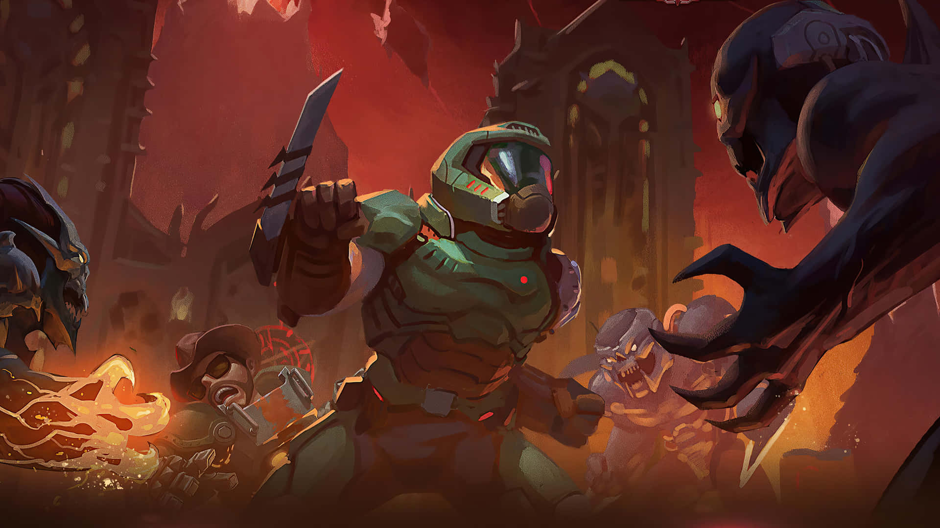 Doom Eternal HD, armored warrior, blade, Full HD Desktop Wallpaper