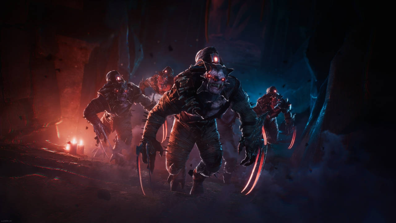 Doom Eternal, glowing red eyes, retractable claws, HD Desktop Wallpaper