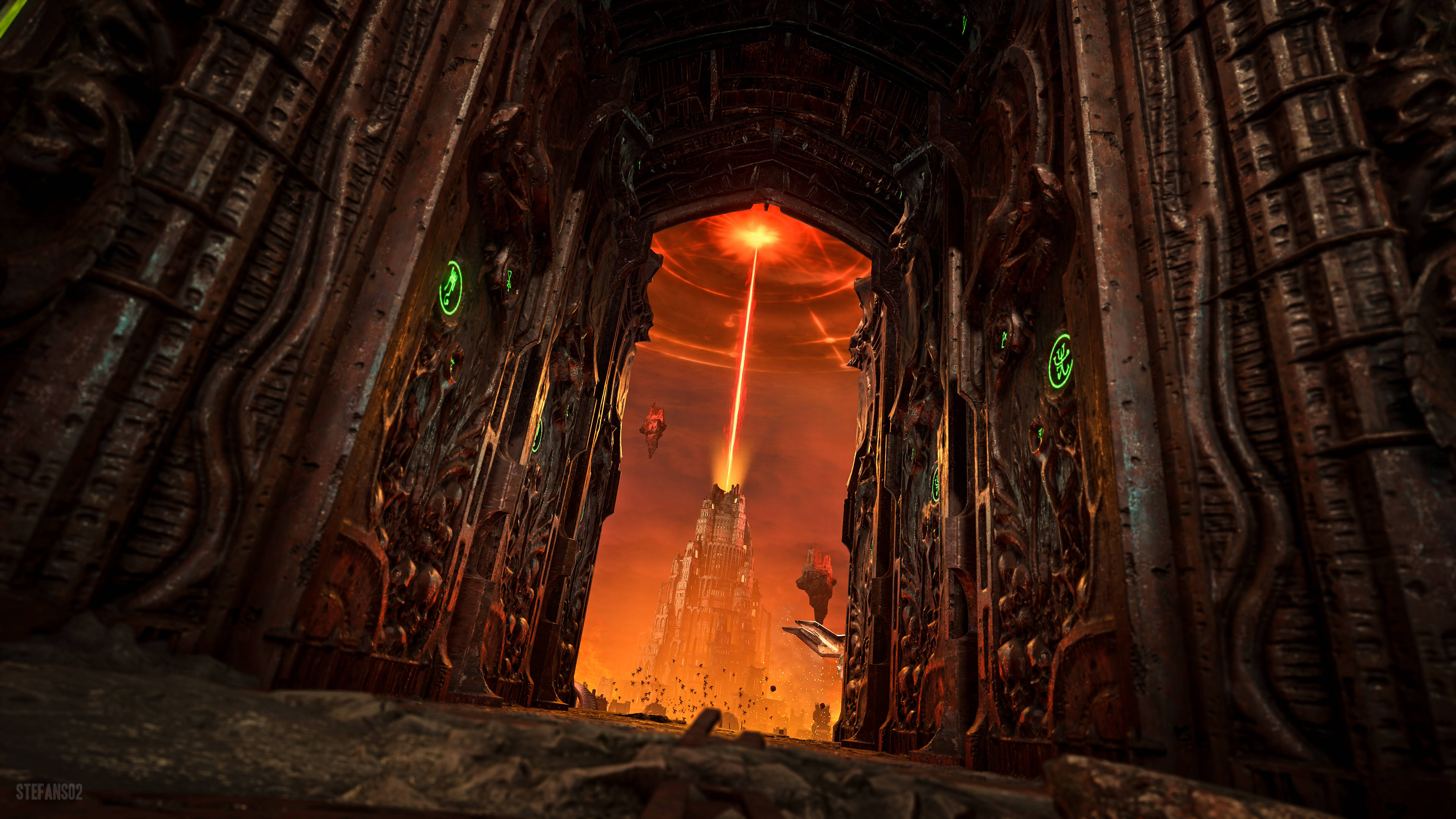 Doom Eternal, 4K, ancient stone archway, 4K Desktop Wallpaper
