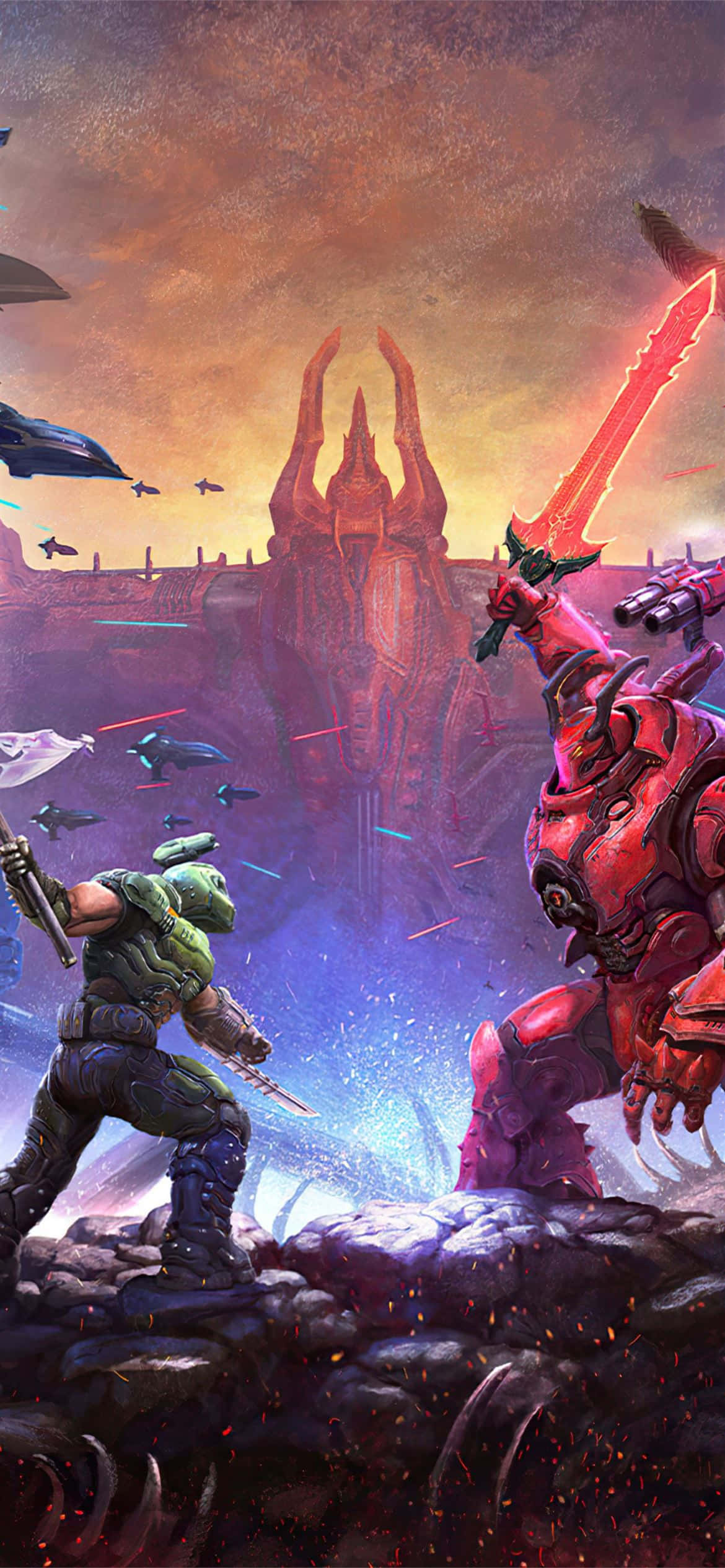 Doom Eternal, iPhone, green-armored warrior, Full HD Phone Wallpaper