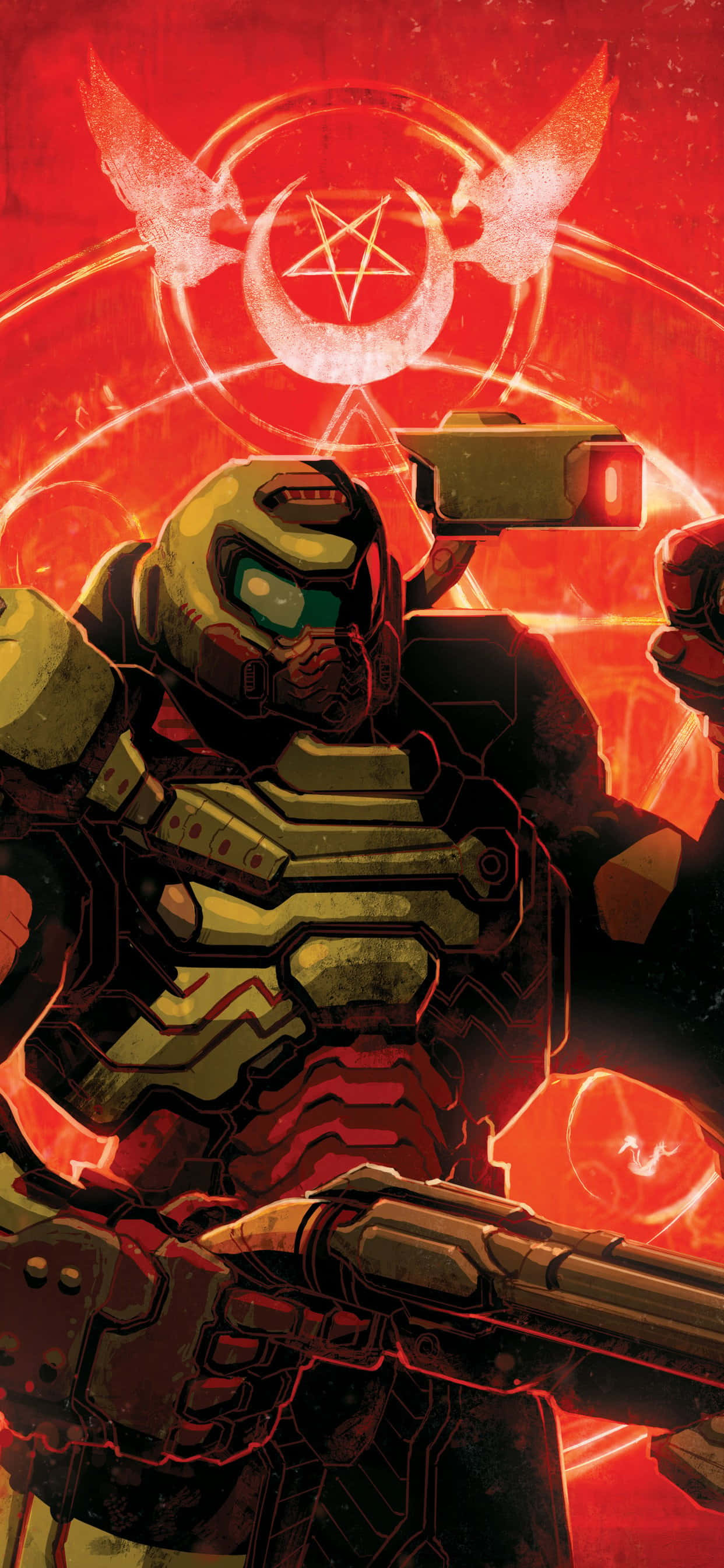 Doom Eternal, iPhone, gold and black armor, 2K Phone Wallpaper