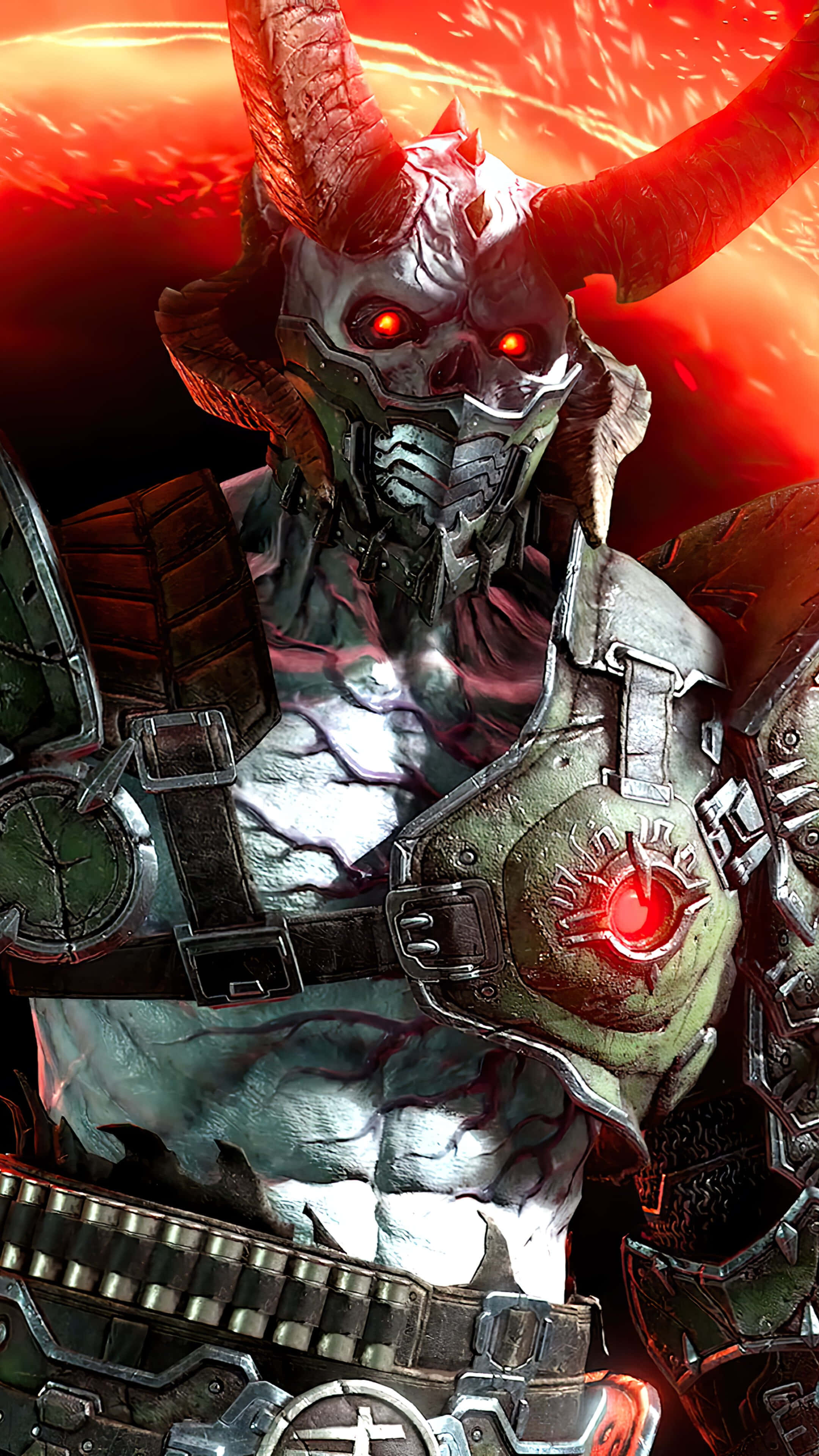 Doom Eternal, iPhone, demonic warrior, 4K Phone Wallpaper