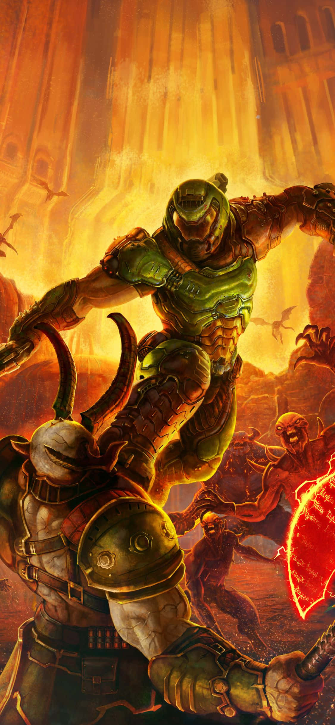 Doom Eternal, iPhone, green-armored warrior, Full HD Phone Wallpaper