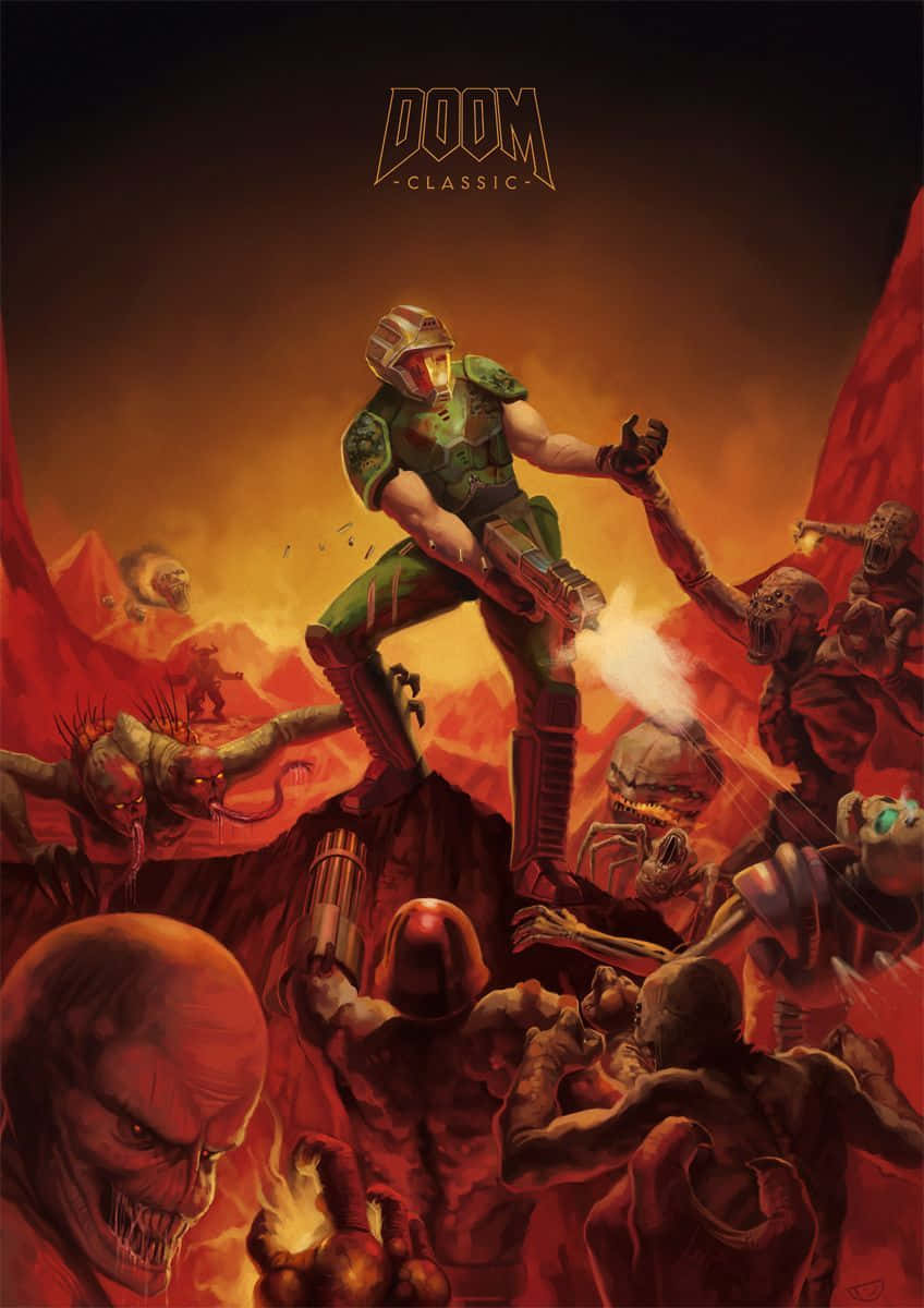 Doom Eternal, iPhone, green-armored warrior, SD Phone Wallpaper