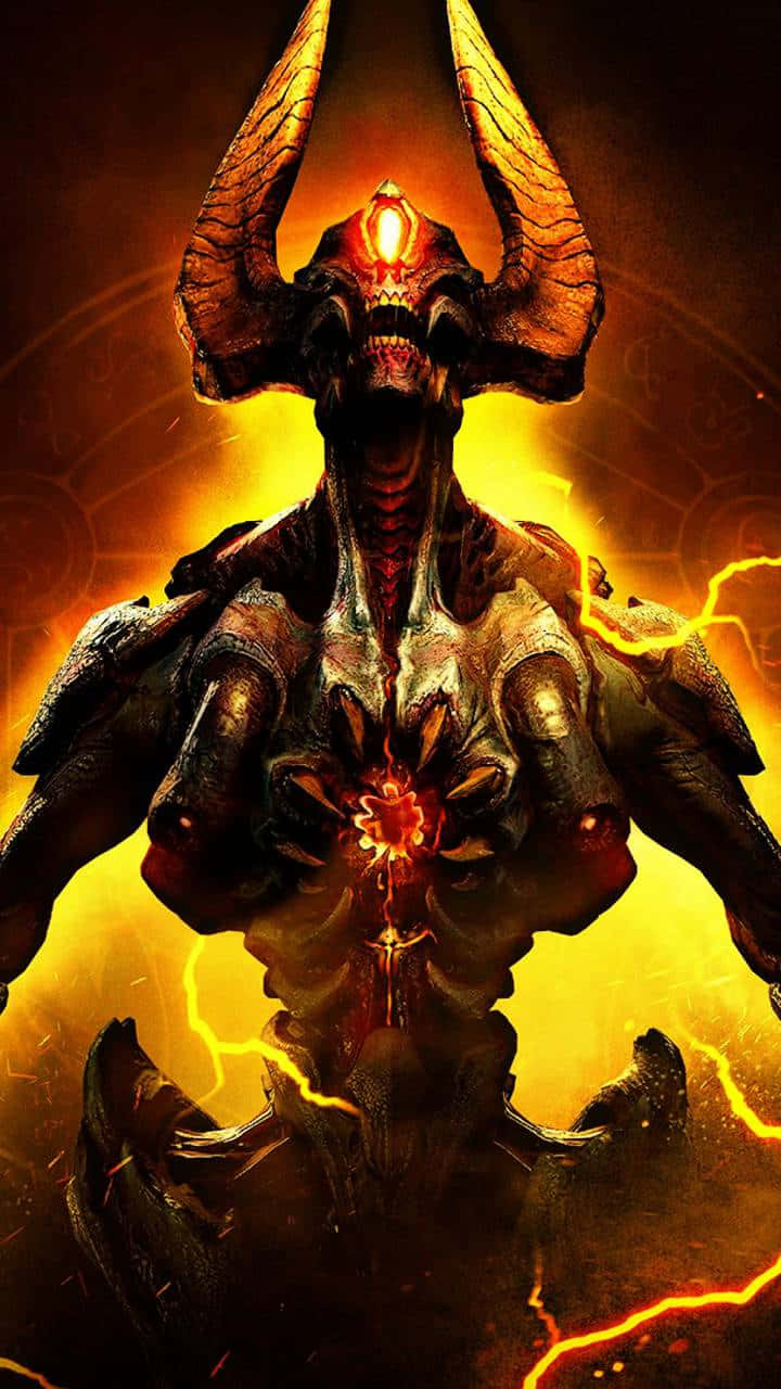 Doom Eternal, iPhone, demonic figure, HD Phone Wallpaper