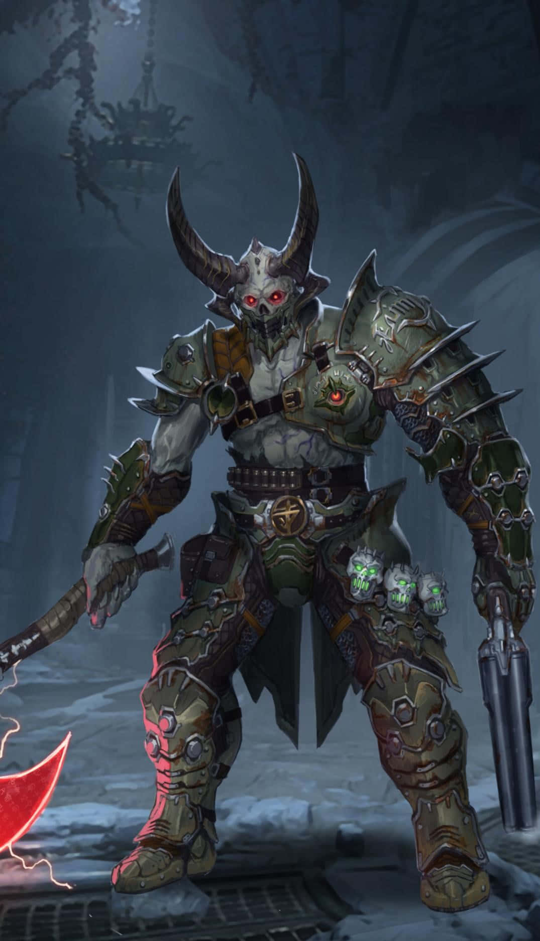 Doom Eternal, iPhone, horned demonic warrior, HD Phone Wallpaper
