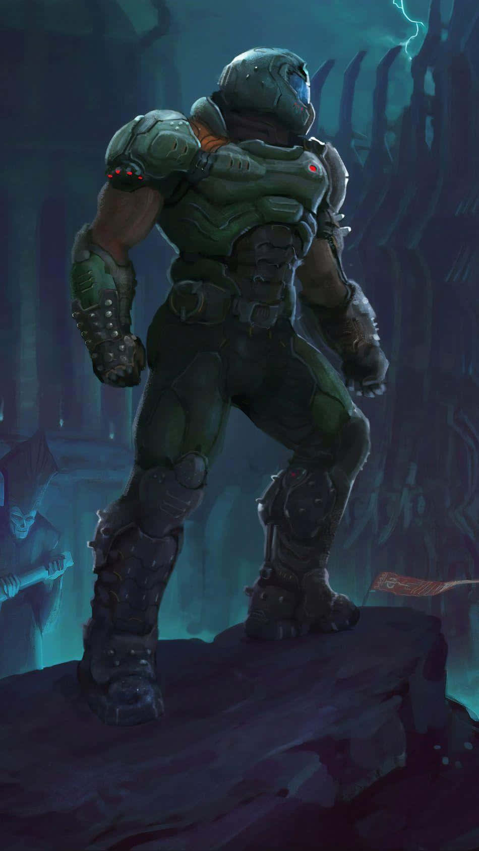 Doom Eternal, iPhone, green power armor, HD Phone Wallpaper