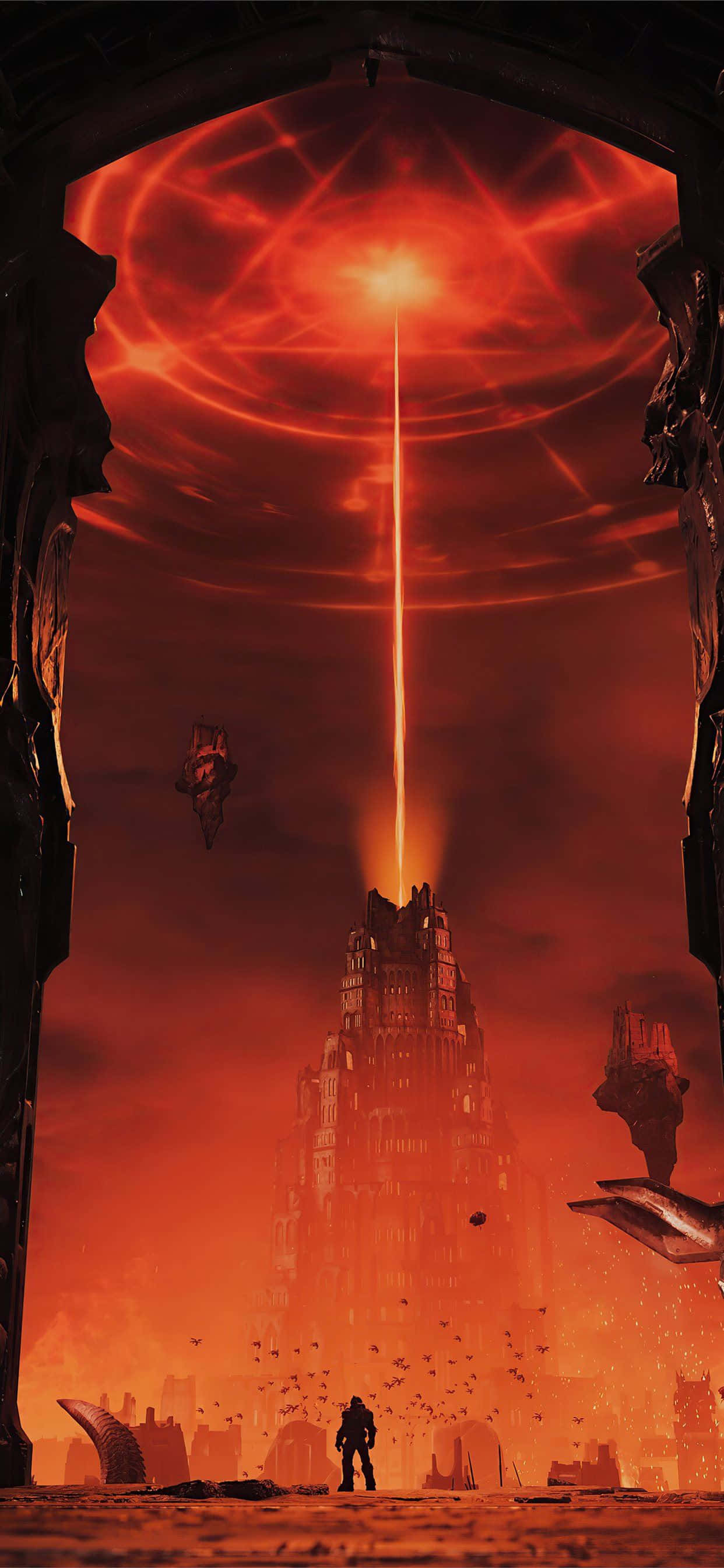 Doom Eternal, iPhone, colossal archway, 2K Phone Wallpaper